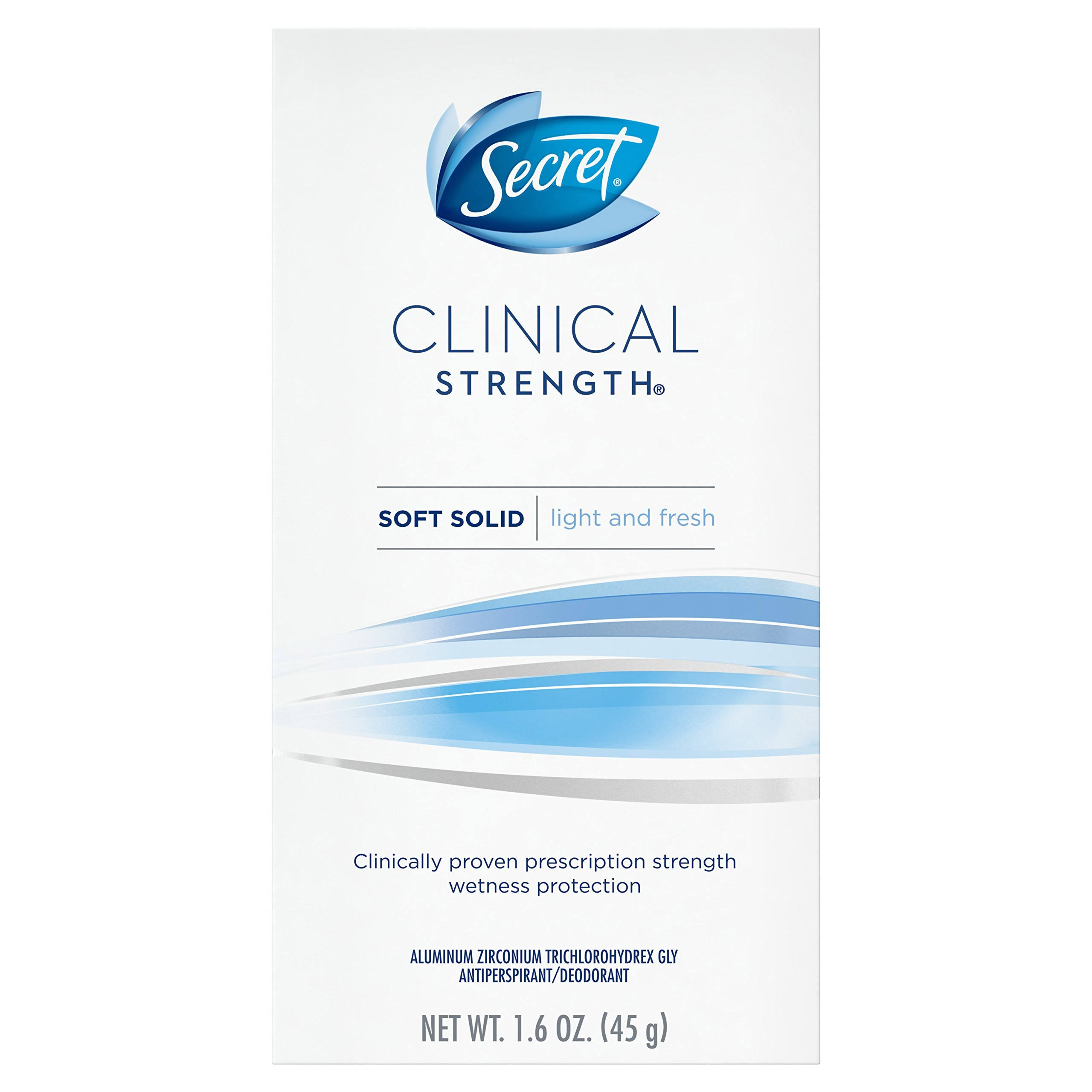 Secret Clinical Strength Soft Solid Light And Fresh Antiperspirant - 45g