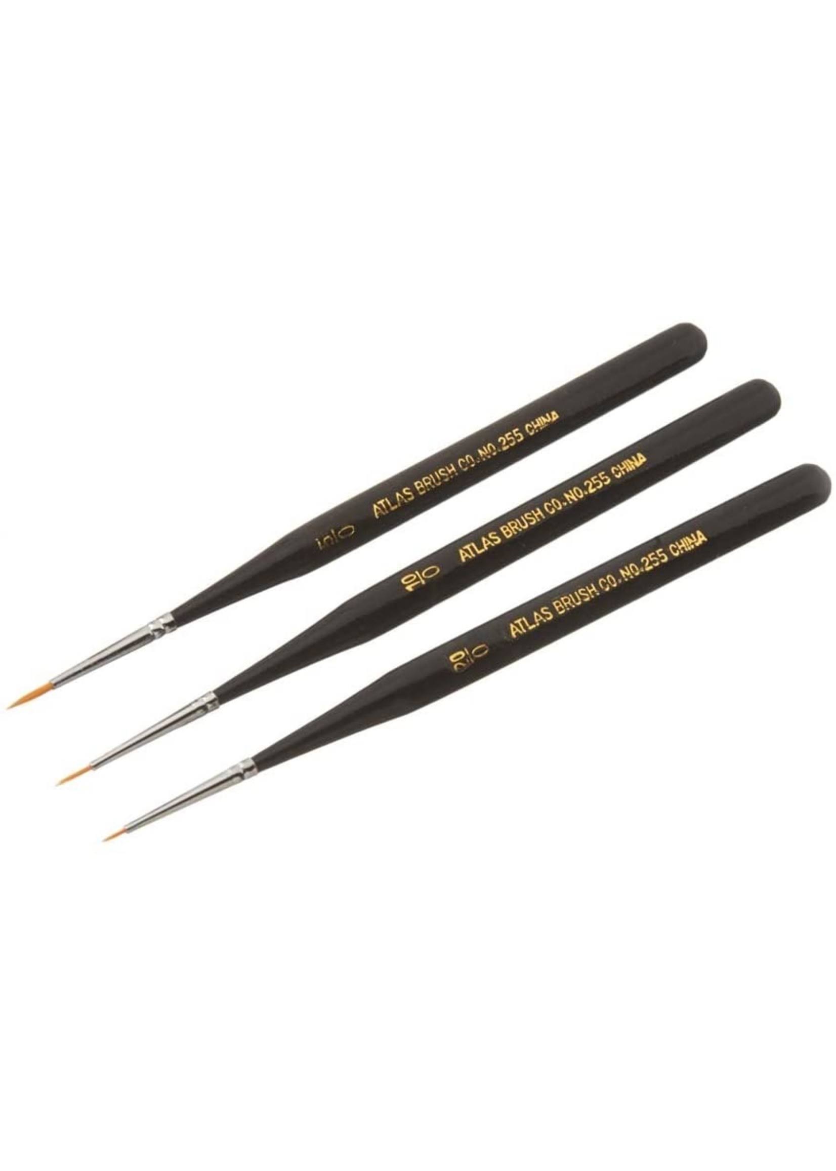 Atlas Brush Golden Taklon Ultra Detail Brush Set - 3pc