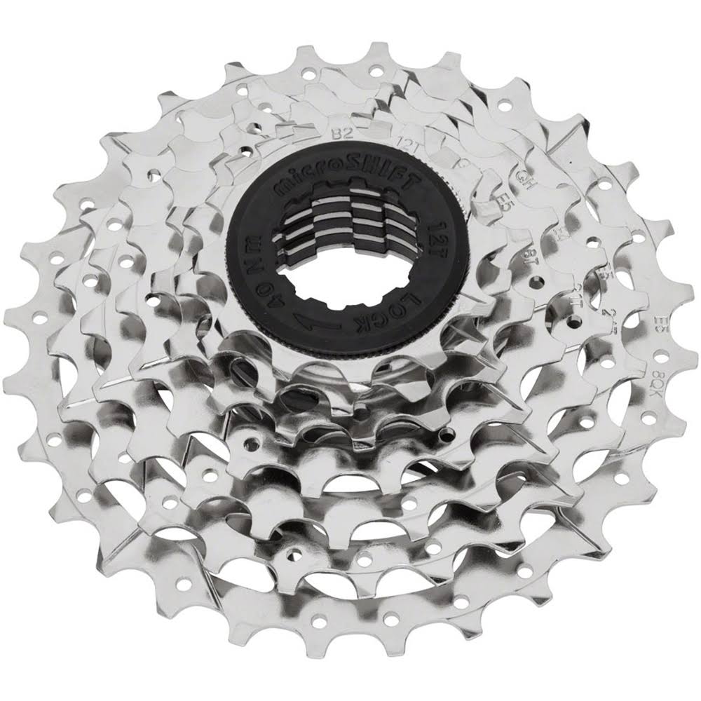 Microshift H07 Cassette - 7 Speed 12-28t Silver Nickel Plated
