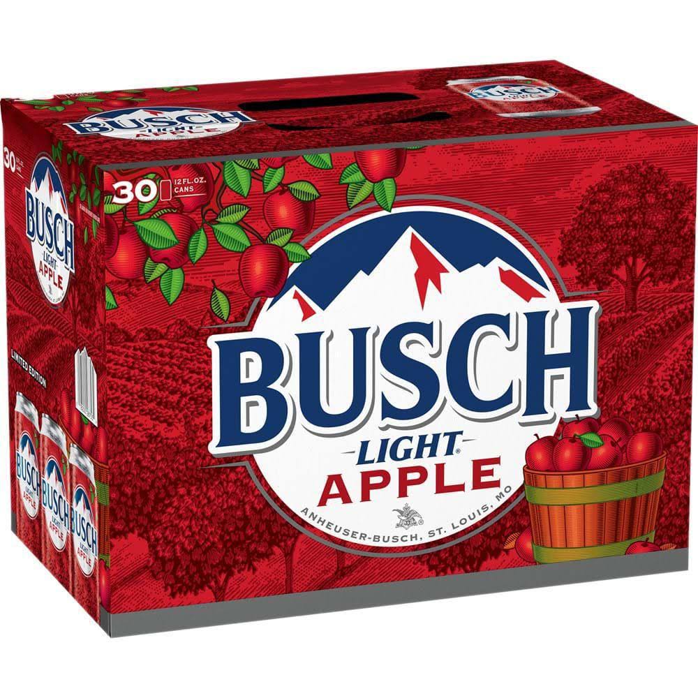 Busch Light Beer, Apple - 30 pack, 12 fl oz cans