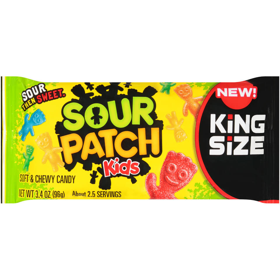 Sour Patch Kids Candy, Soft & Chewy, King Size - 3.4 oz
