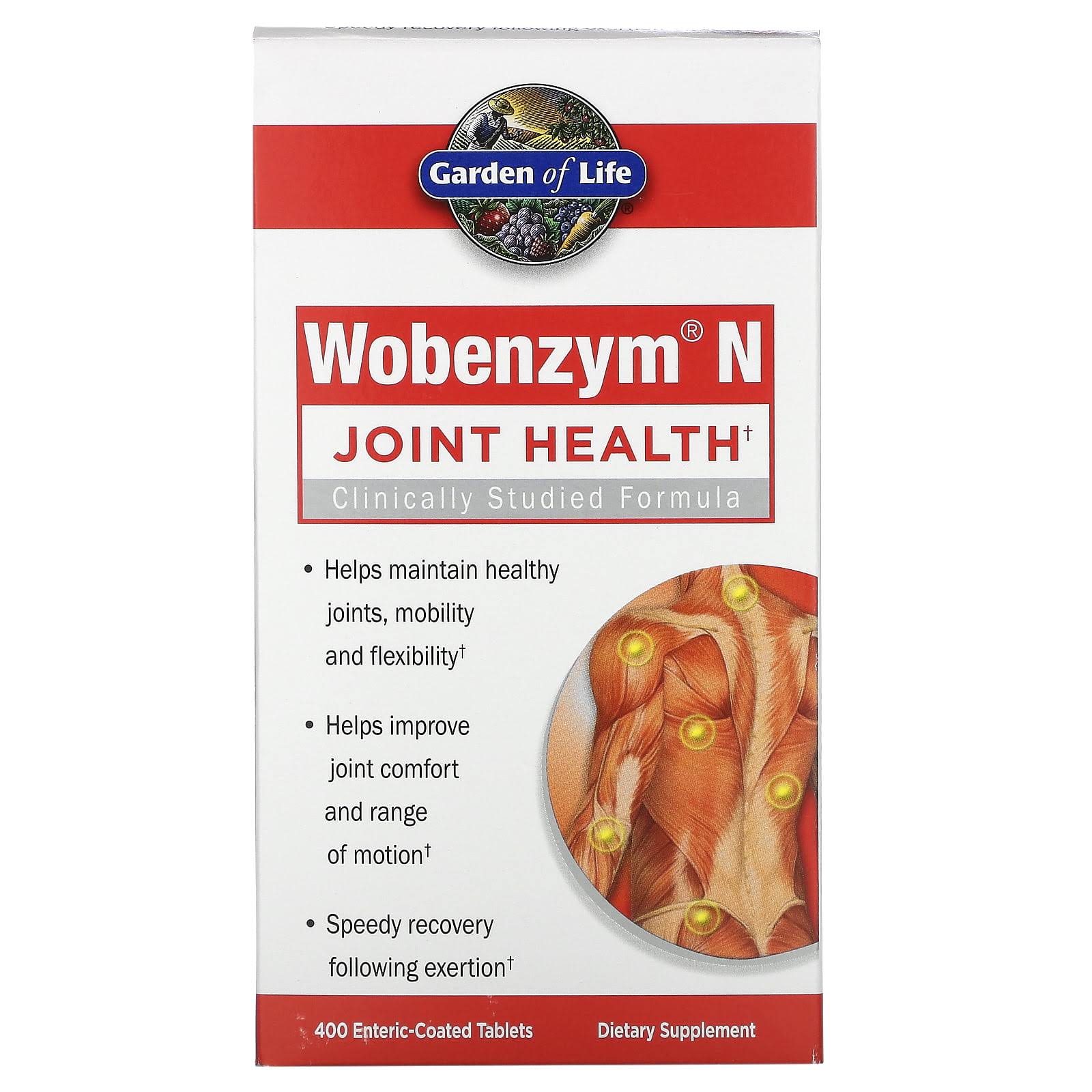 Garden of Life Wobenzym N Healthy Inflammation & Joint Support - 400 Tablets