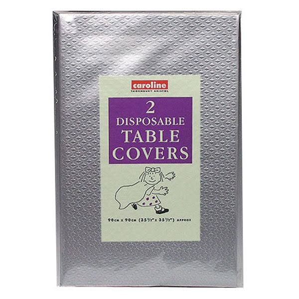 Caroline Square Paper Tablecovers - Silver