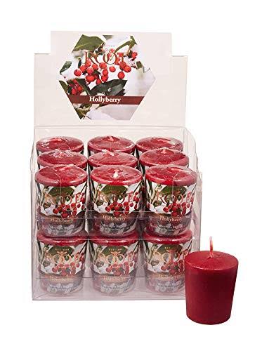 Root Candles Hollyberry Scented Votive Candle 2"H X 2"W X 2"D