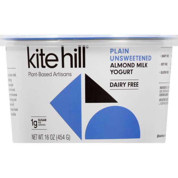 Kite Hill Original Almond Milk Yogurt, Dairy Free, Plain Unsweetened - 16 oz