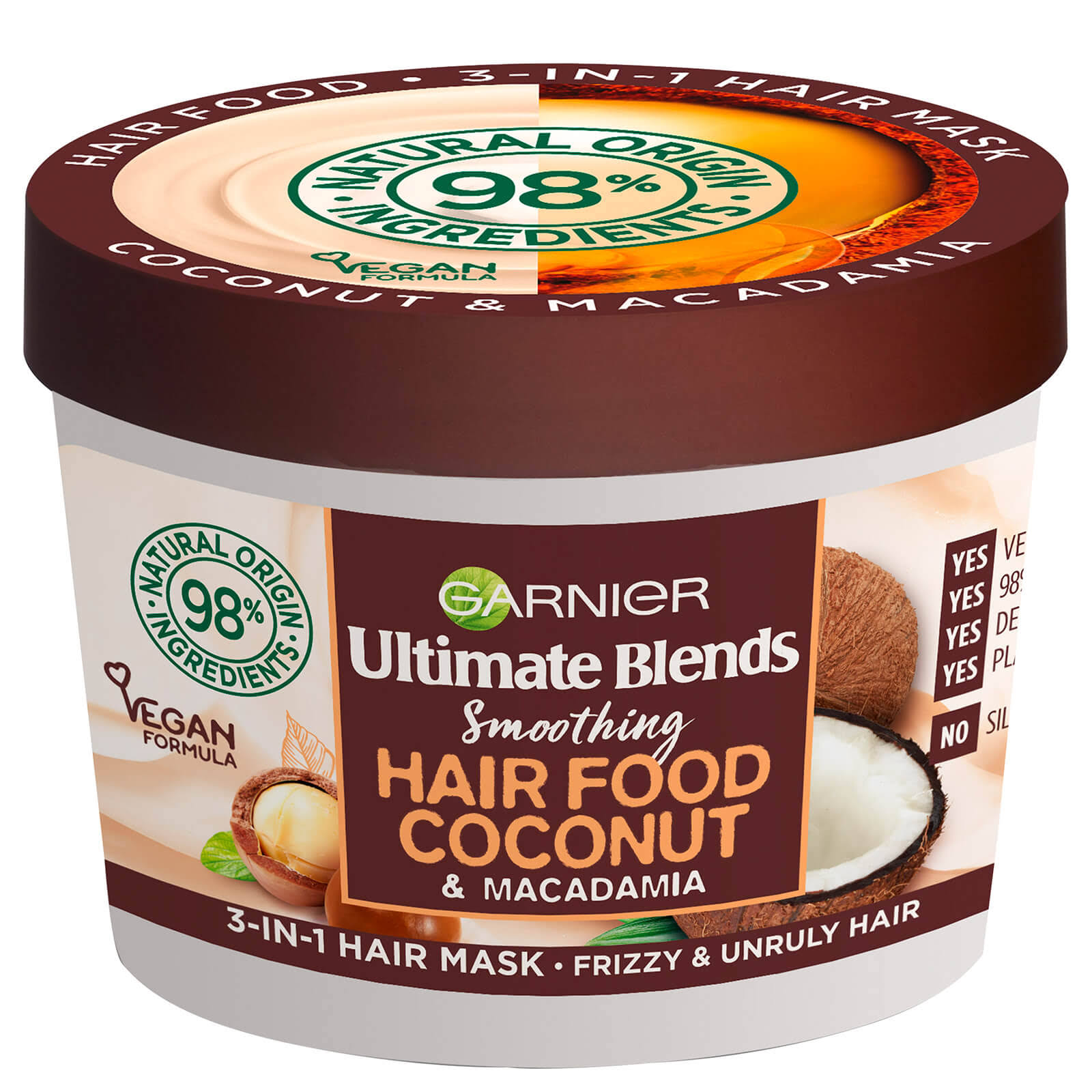 Garnier Ultimate Blends Hair Food Coconut Oil 3 In 1 Frizzy Hair Mask Treatment - 390ml