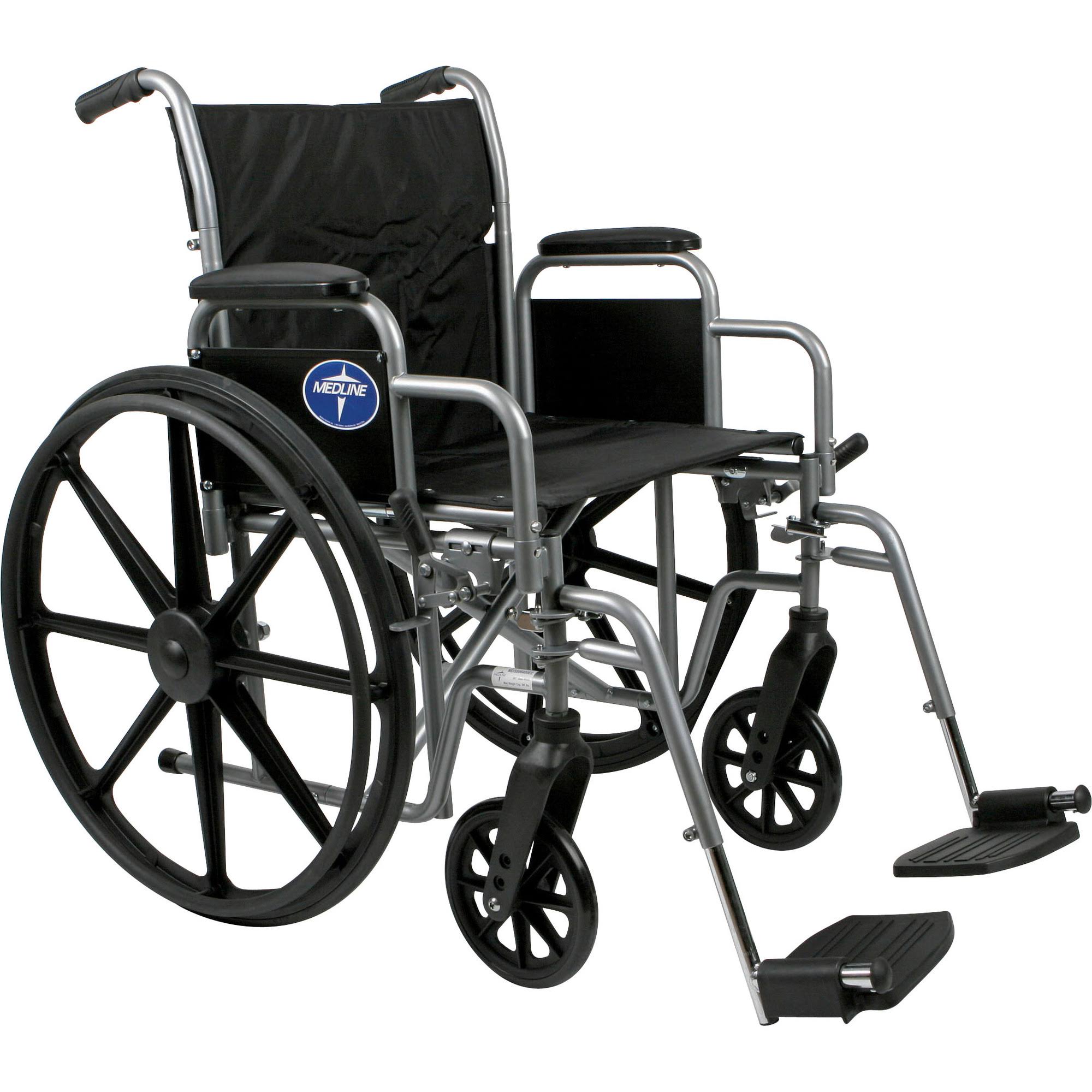 Medline Excel K1 Basic Wheelchair - With Detach Swing Way Footrests