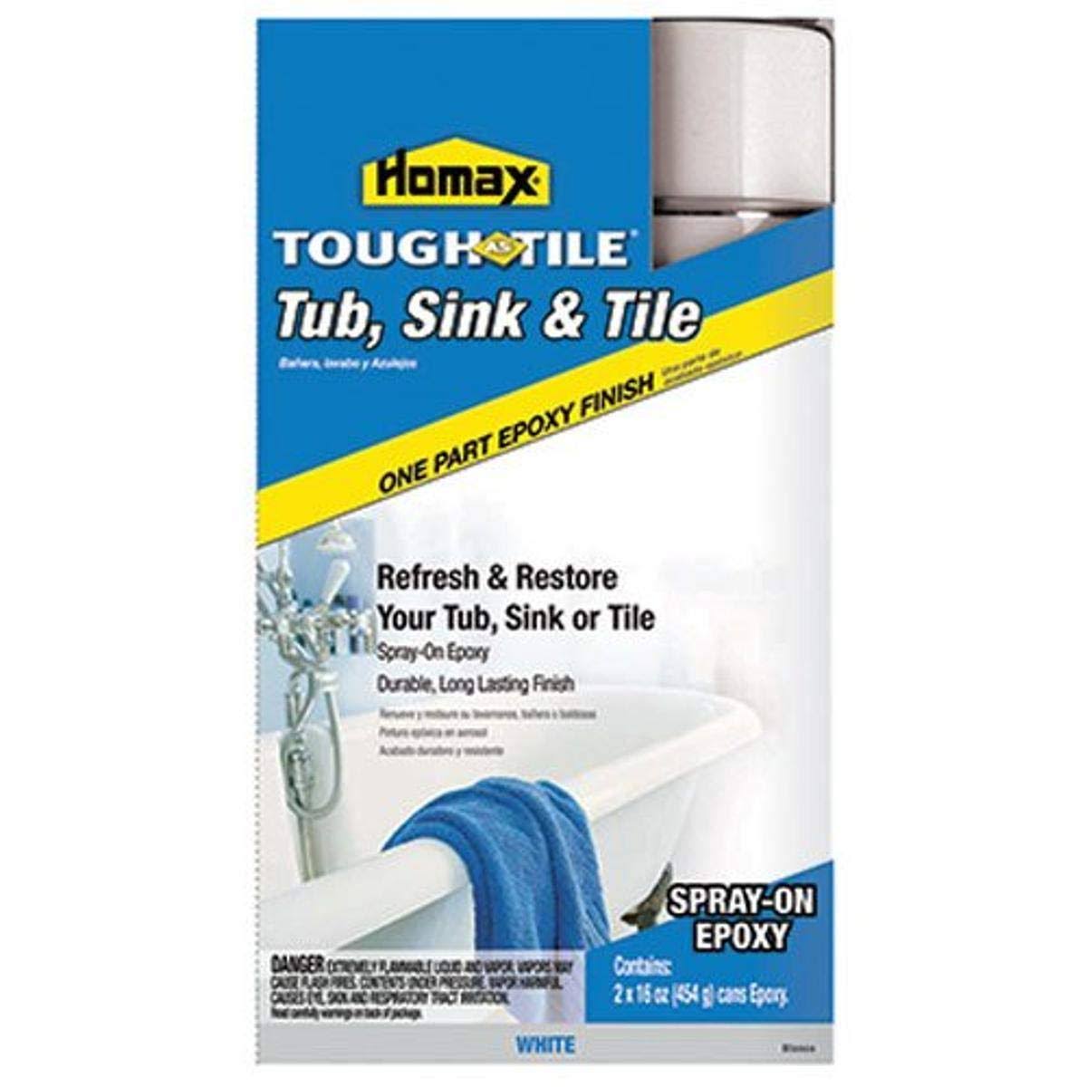 Homax Tough As Tile Tub Sink and Tile Epoxy Spray On - White, 32oz