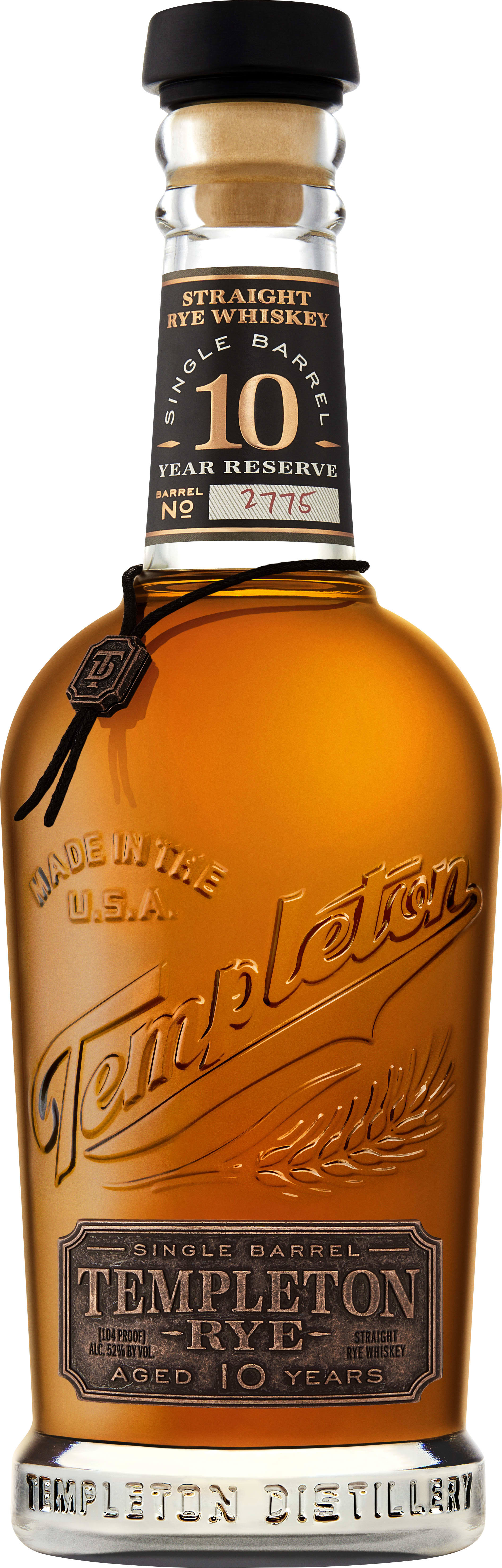 Templeton Rye 10 Year Single Barrel Whiskey - 750ml