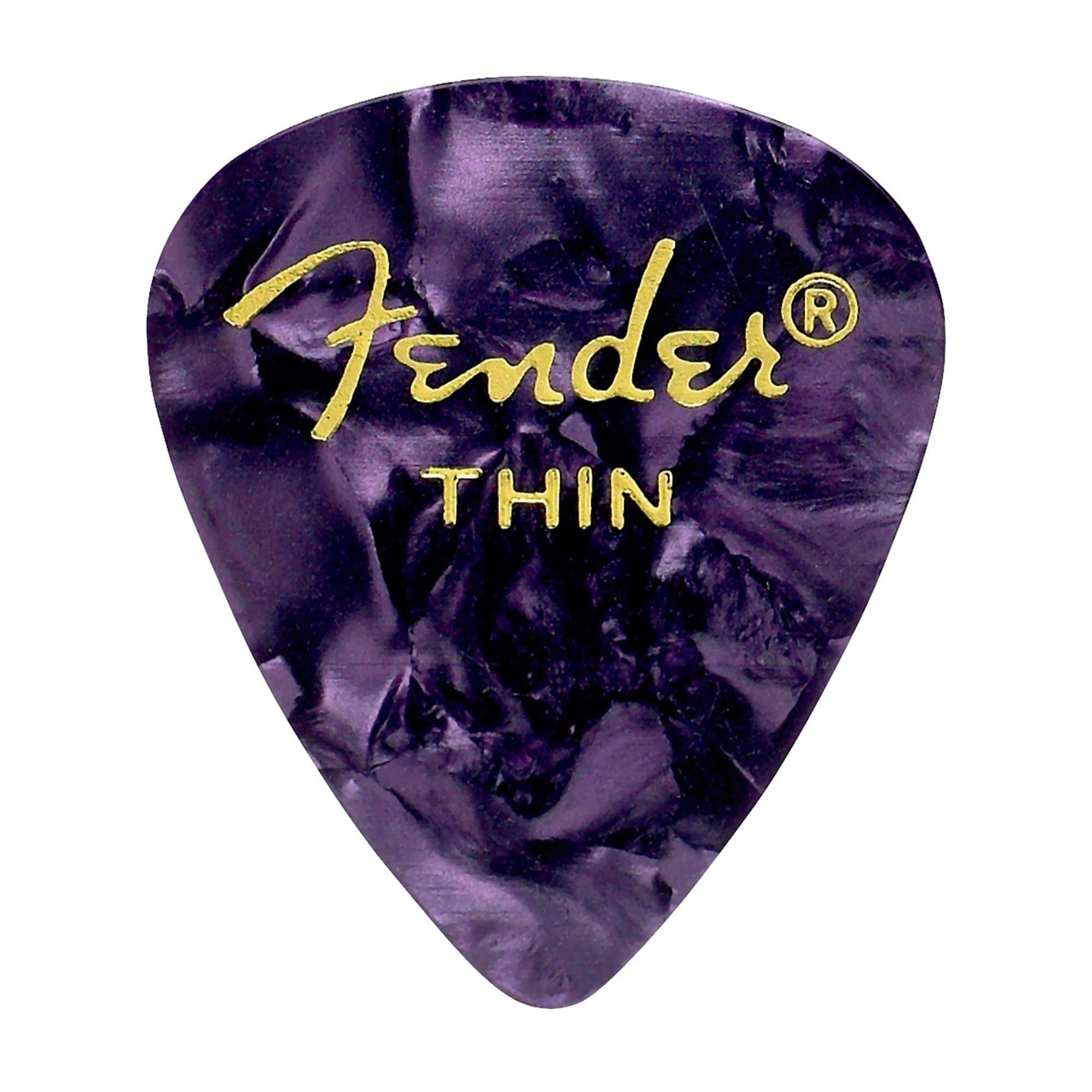 Fender 351 Premium Celluloid Guitar Picks - Purple Moto, Thin, 12 Pack