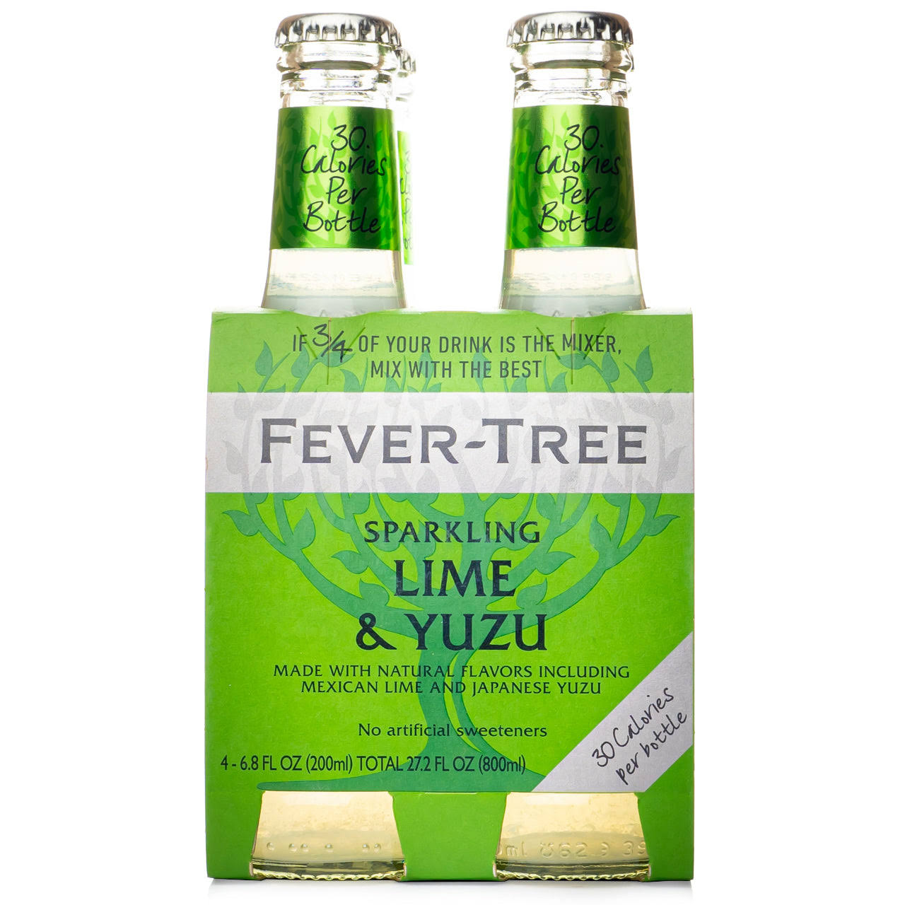 Fever-Tree Sparkling, Lime & Yuzu - 4 pack, 6.8 fl oz bottles