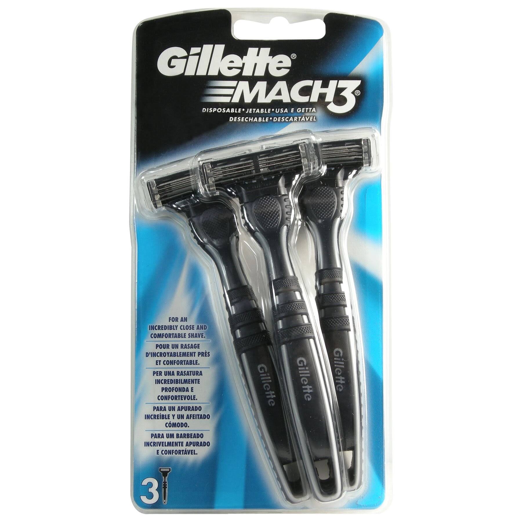 Gillette Mach3 Men's Disposable Razors - 3 Pack