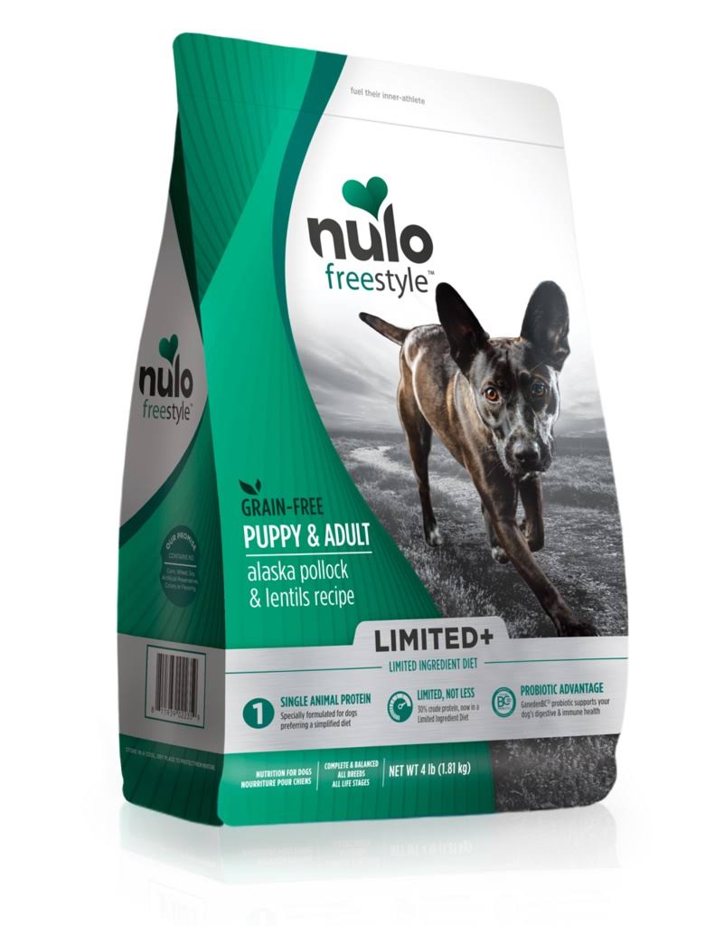 Nulo Dog Freestyle Limited+ Pollock & Lentil Grain-Free Puppy & Adult Dry Dog Food, 4-lb