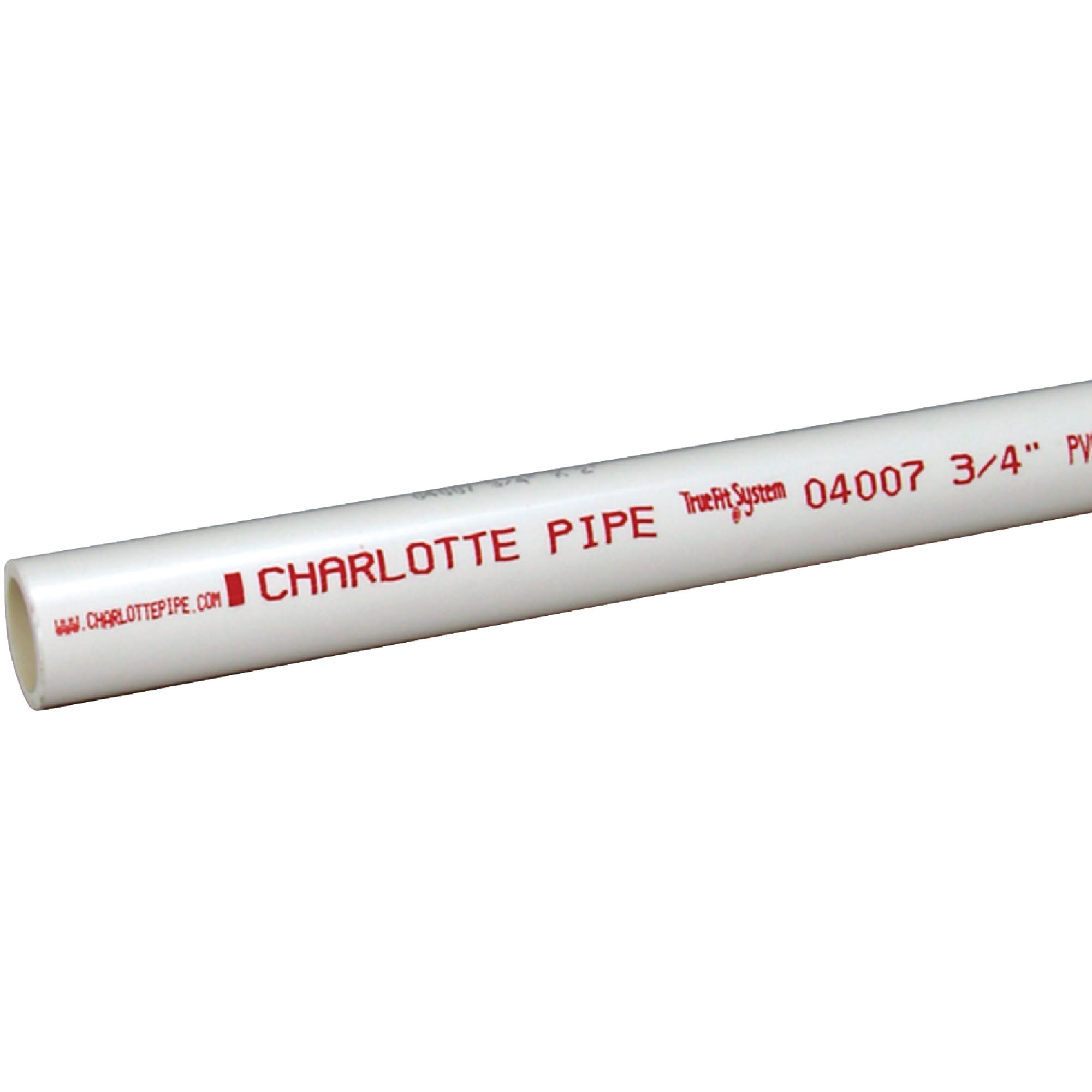 Charlotte Pipe Schedule 40 PVC Pressure Pipe - 3/4" x 10'