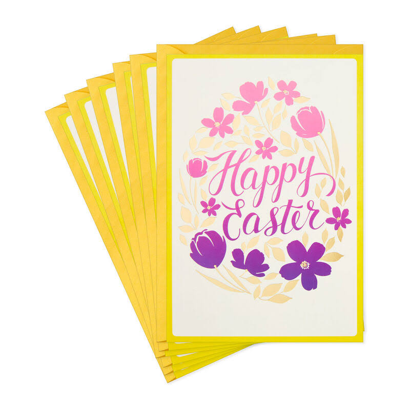 Hallmark Floral Egg Happy Easter Cards (Pack of 6)