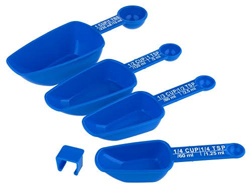 Chef Aid Plastic Food Measuring Scoops - Blue, 4pk