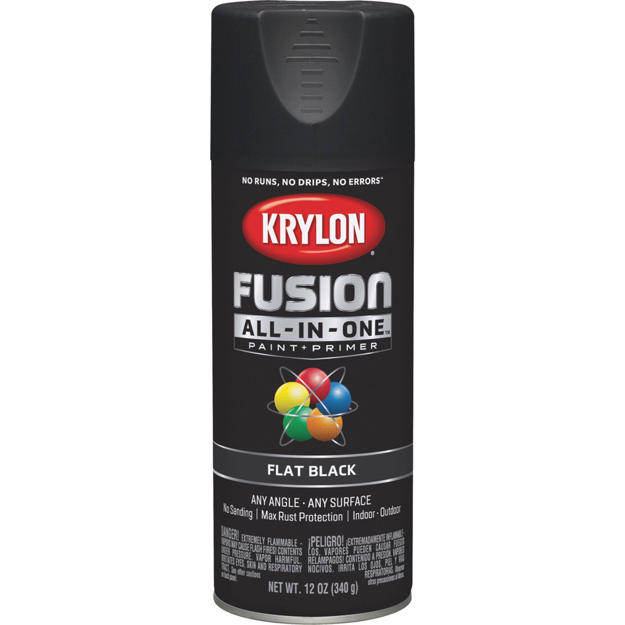 Krylon Flat Black Fusion All-in-One Spray Paint & Primer - 12 oz
