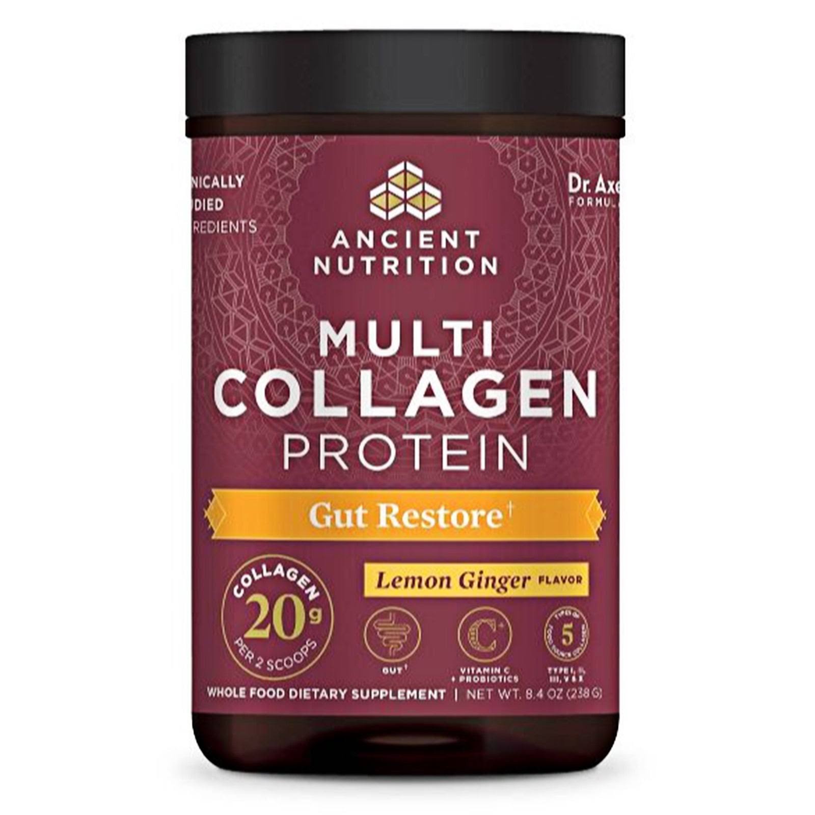 Ancient Nutrition Multi Collagen Protein - Gut Restore (Lemon Ginger)
