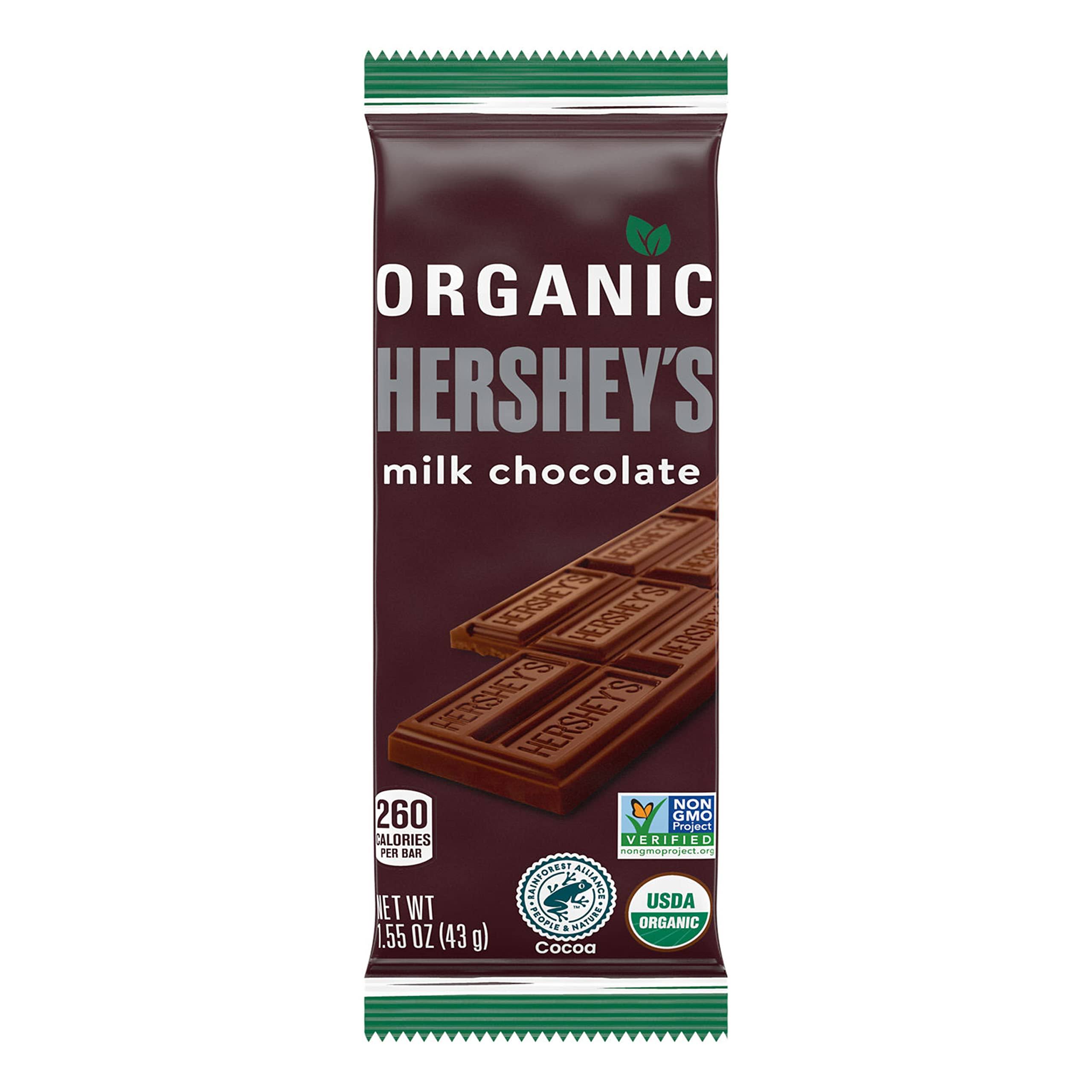 Hershey's Organic Milk Chocolate Candy, Individually Wrapped, 1.55 oz