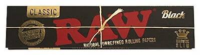 Raw Black Classic King Size Slim 32 Leaves X50 (Pack of 50)