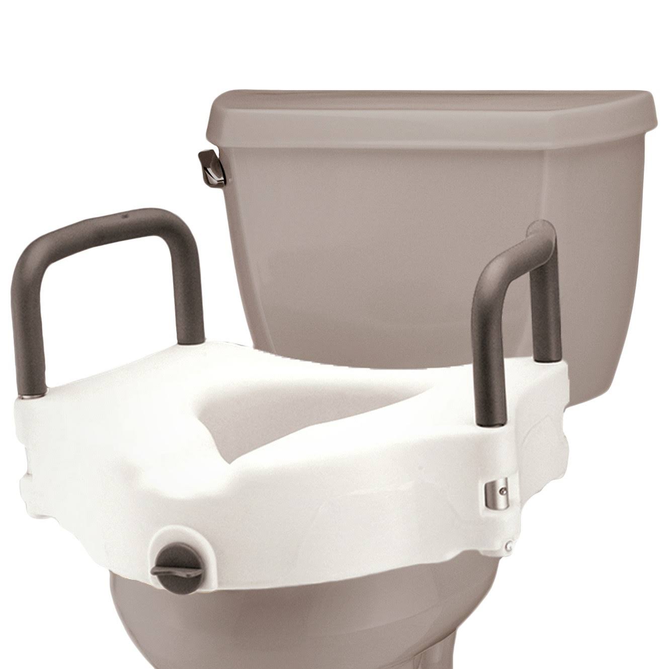 Nova Medical Products Locking Raised Toilet Seat - with Detachable Arms, 13cm , White