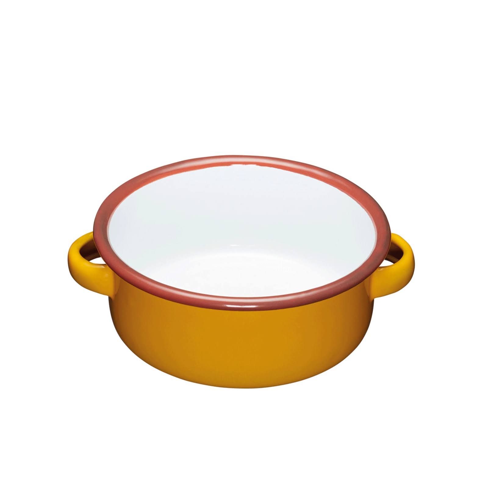 World of Flavours Yellow Enamel Serving Dish