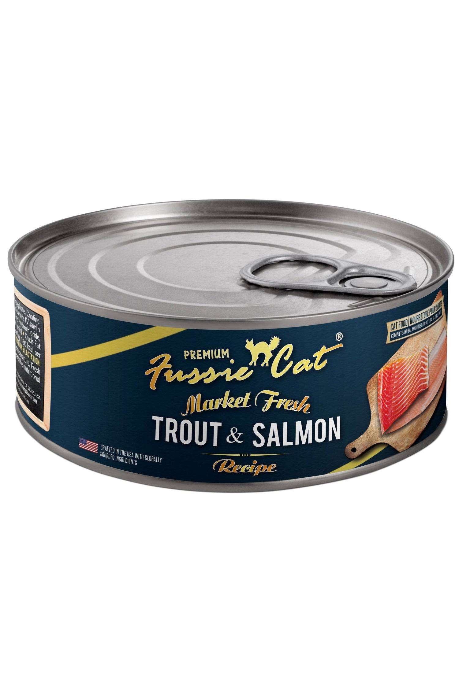 Fussie Cat Market Fresh Trout & Salmon Canned Cat Food, 5.5 oz