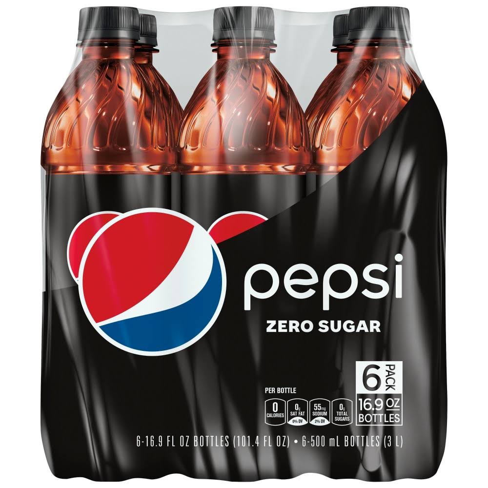 Pepsi Zero Sugar Soda - 6pk, 16.9oz
