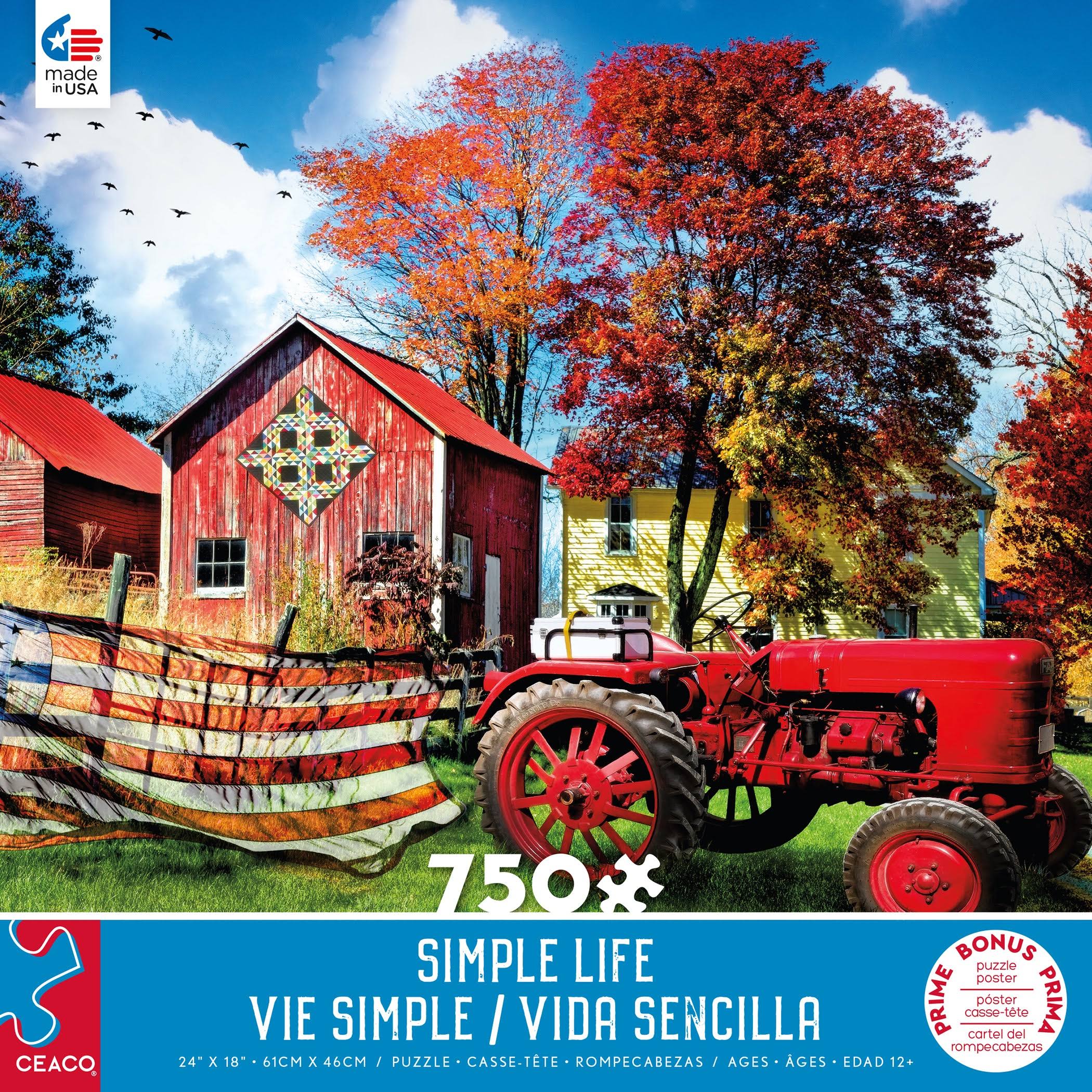 Ceaco - Simple Life - Autumn Red White And Blue - 750 Piece Jigsaw Puzzle