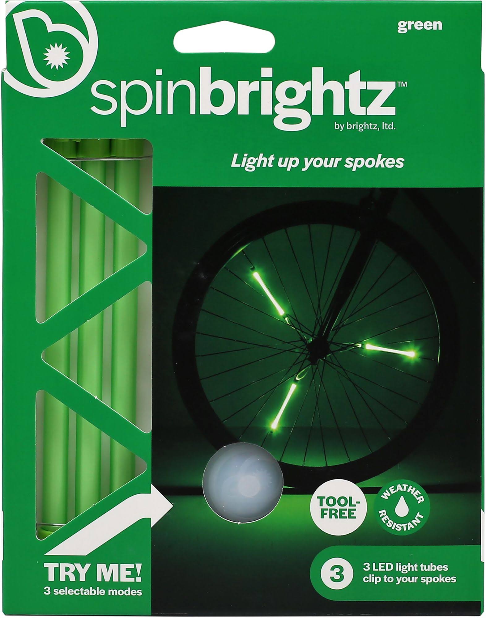 Brightz Green LED Bicycle Spoke Light Tube Set One-Size