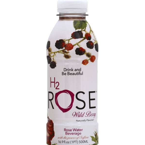H2Rose Rose Water Beverage, Wild Berry - 16.9 fl oz