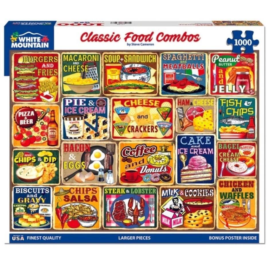 White Mountain Puzzles Classic Food Combos 1000 Piece Jigsaw Puzzle