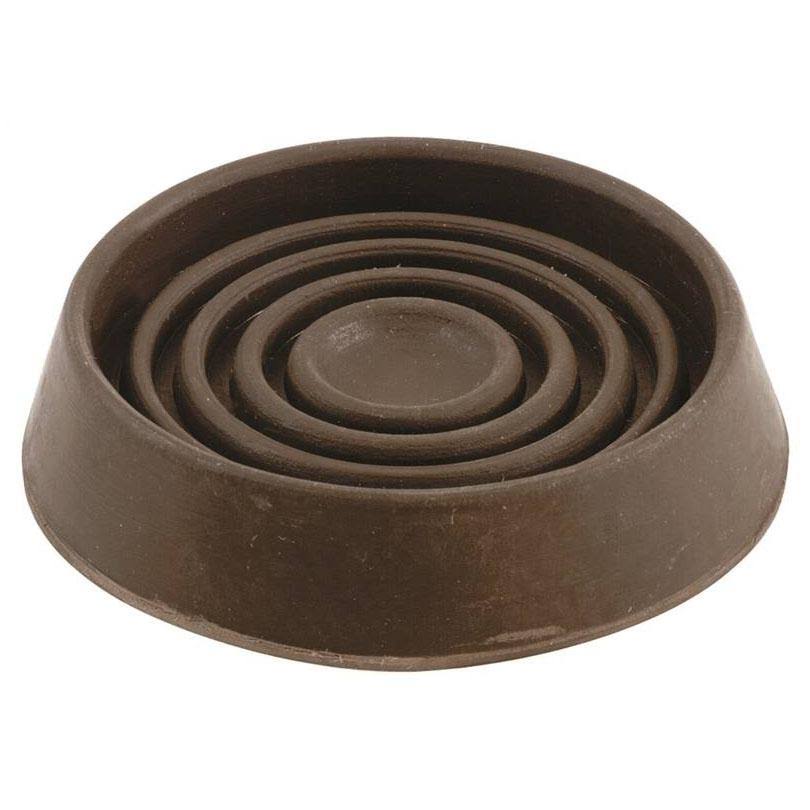 Shepherd Round Cushioned Rubber Caster Cups - 4 Count, 1.56in, Brown