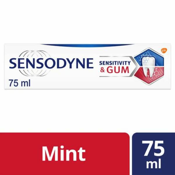 Sensodyne Sensitive Toothpaste For Relief From Sensitive Teeth & Improved Gum Health, Fluoride Toothpaste, Mint 75Ml