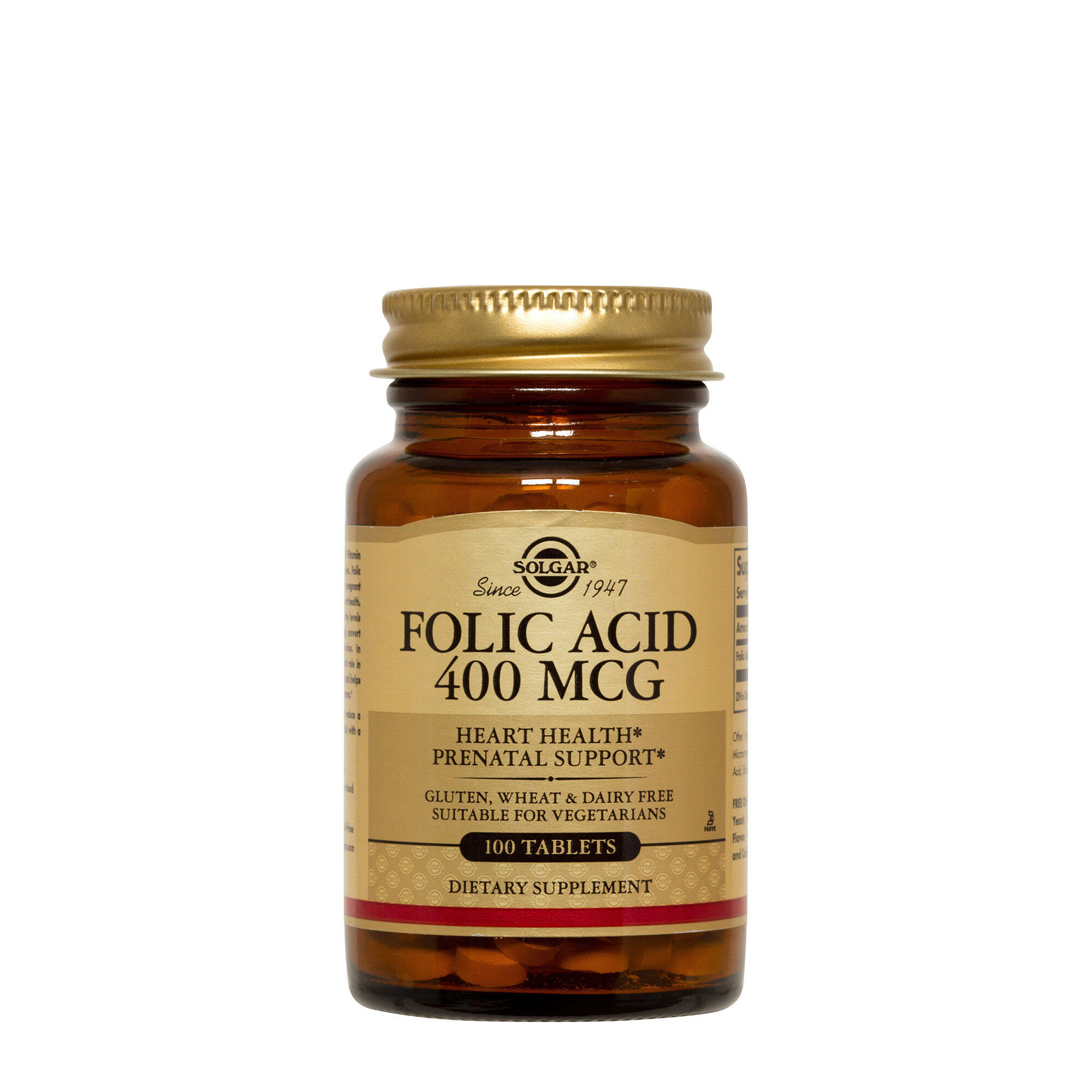 Solgar Folic Acid 400 MCG Dietary Supplement - 250 Tablets