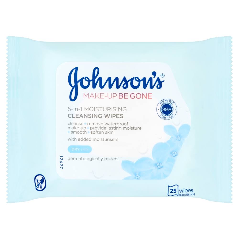 6 x Johnson's Daily Essentials Moisturising Facial Cleansing 25 Wipes