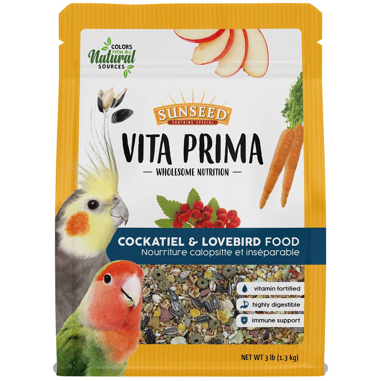 Sunseed Vita Prima Cockatiel & Lovebird Food, 3-lb