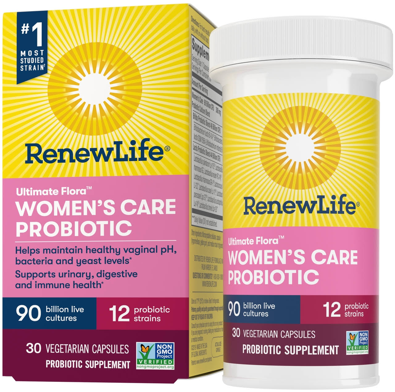 Ultimate Flora Probiotic 90 Billion Women's Care 30 Veg Capsules, Renew Life