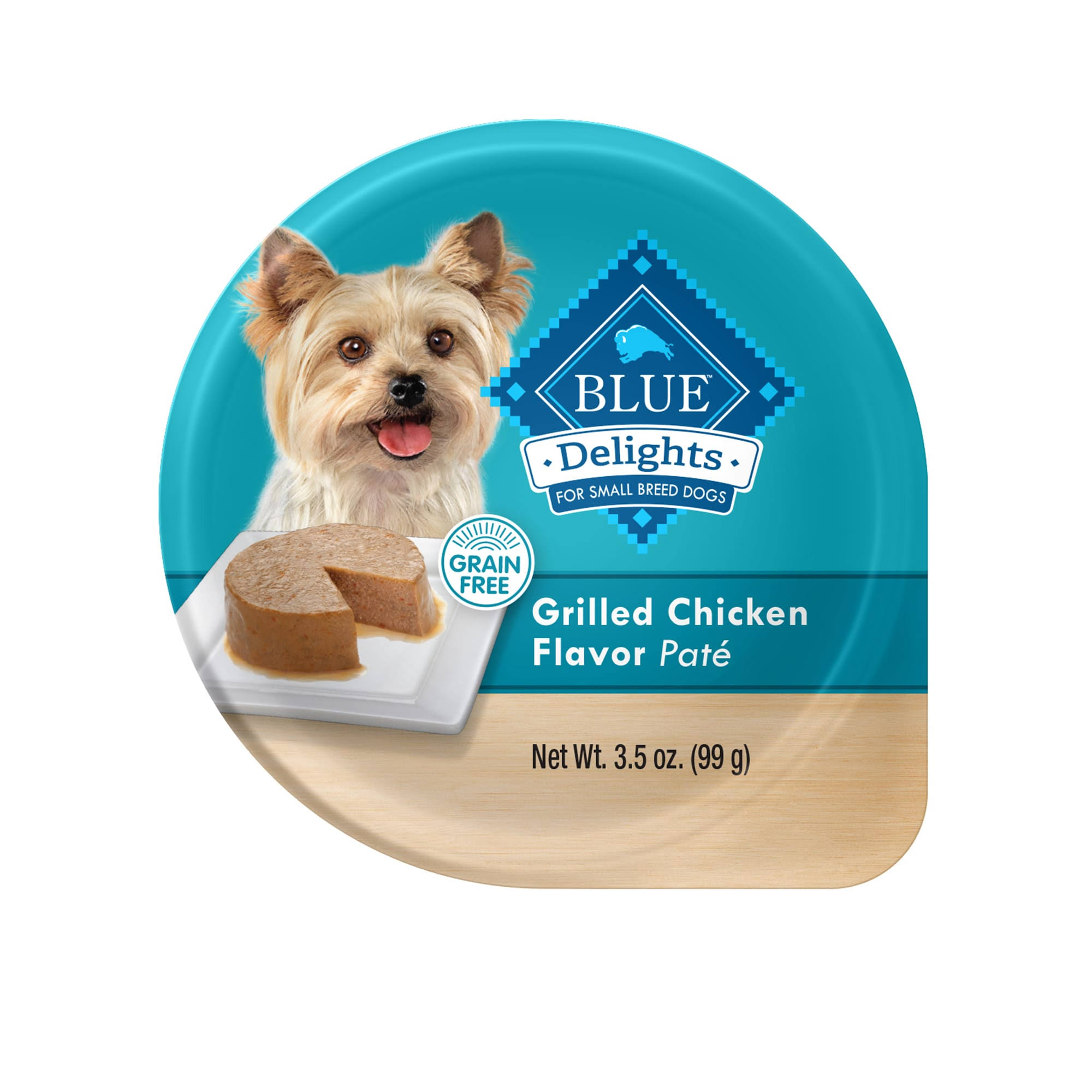 Blue Buffalo Blue Delights Dog Food, Grilled Chicken Flavor Pate, for Small Breed Dogs - 3.5 oz