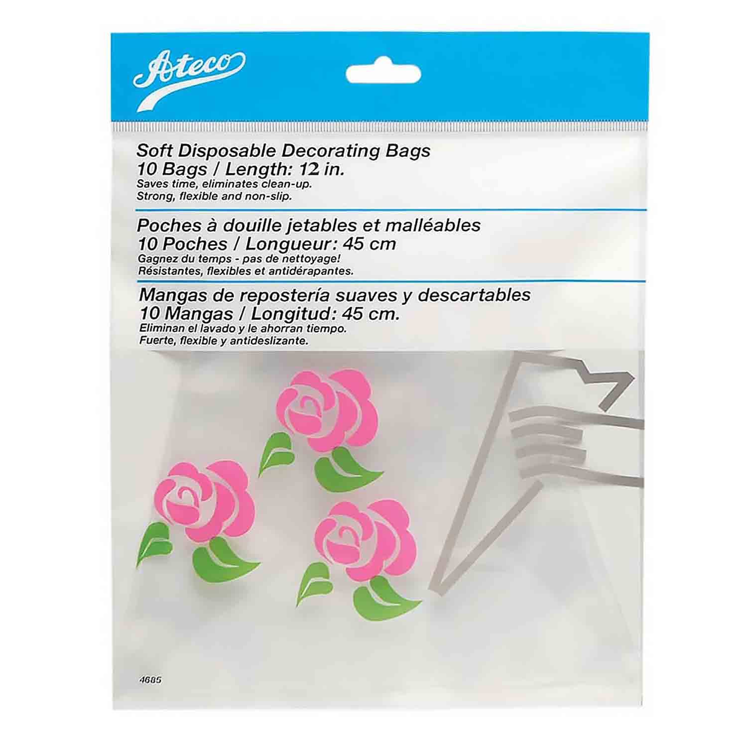 Ateco 10-Pack Soft Disposable 12-Inch Decorating Bags