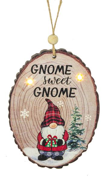 Ganz Gnome Light Up Ornament, Gnome Sweet Gnome