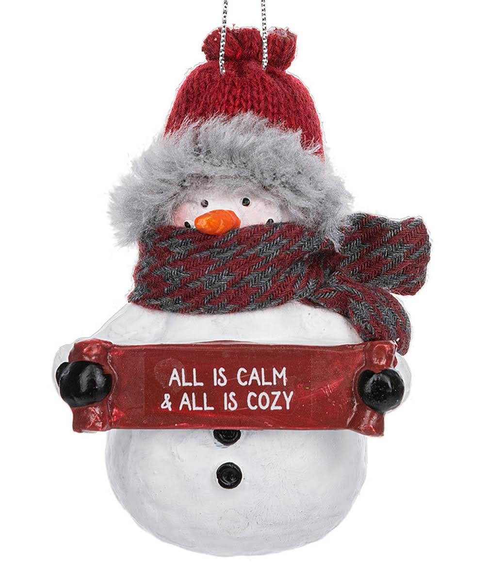 Ganz Cozy Snowman Ornament - All Is Calm & All Is Cozy