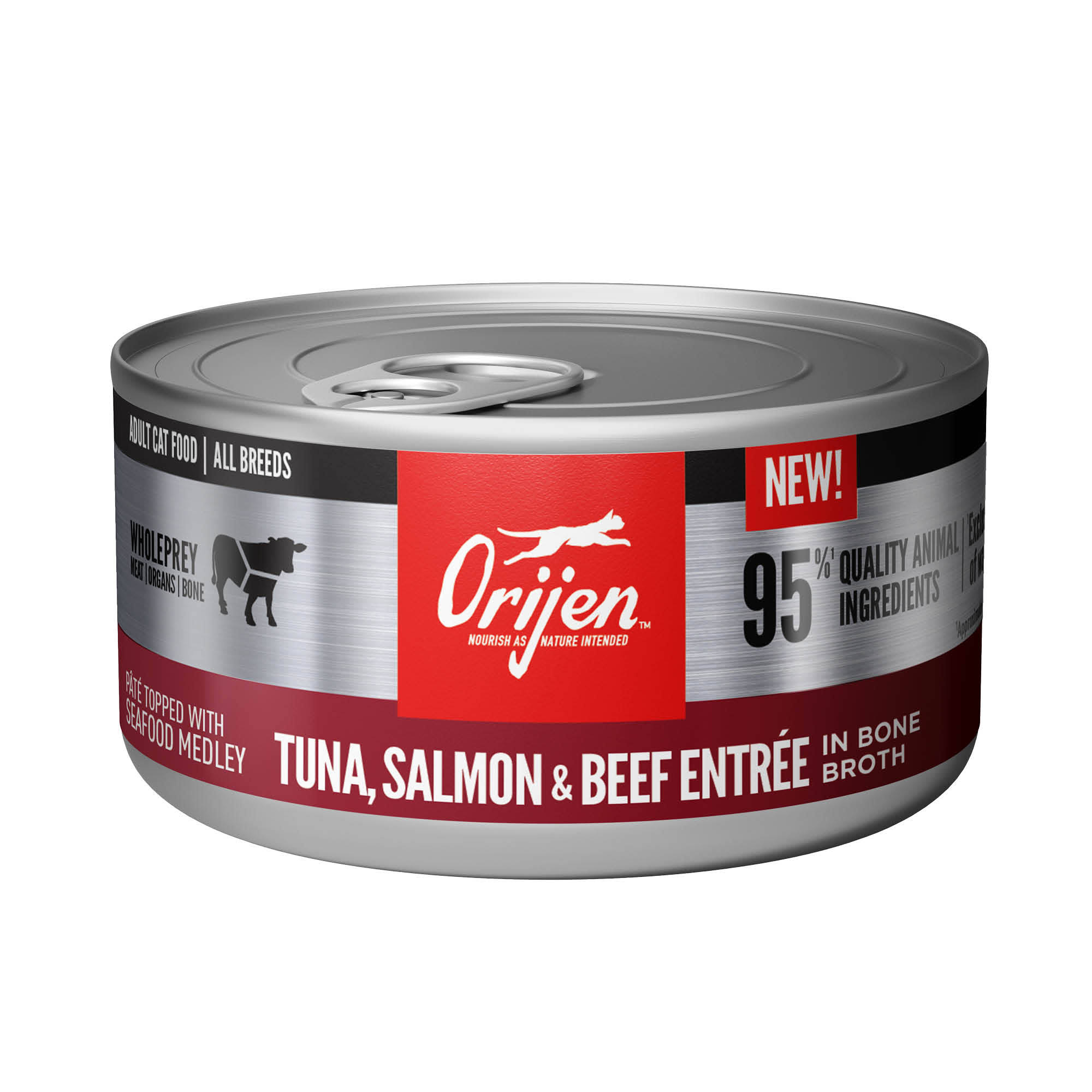 Orijen Tuna, Salmon + Beef Entree in Bone Broth Wet Cat Food, 3 oz.
