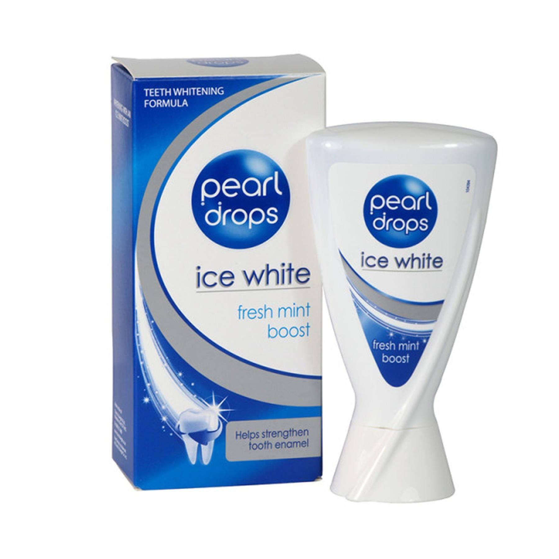 Pearl Drops Ice White Whitening Toothpolish Toothpaste - Fresh Mint Boost, 50ml