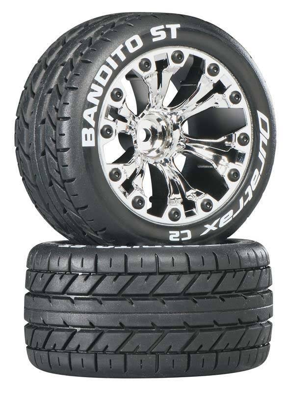 Duratrax Bandito Stampede 4 x 4 Mounted Tires and Wheels ST - 2.8", 2pc