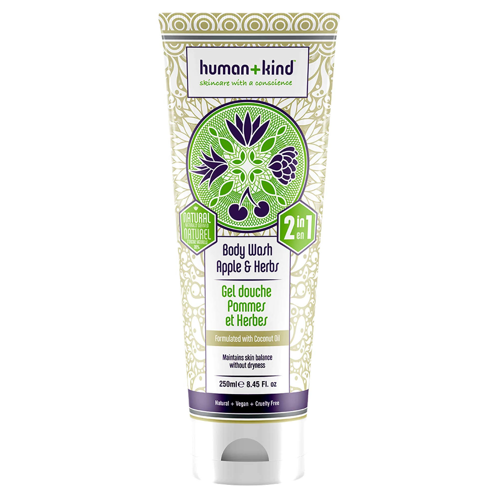 Human and Kind 2 in 1 Apple and Herbs Body Wash - 200ml