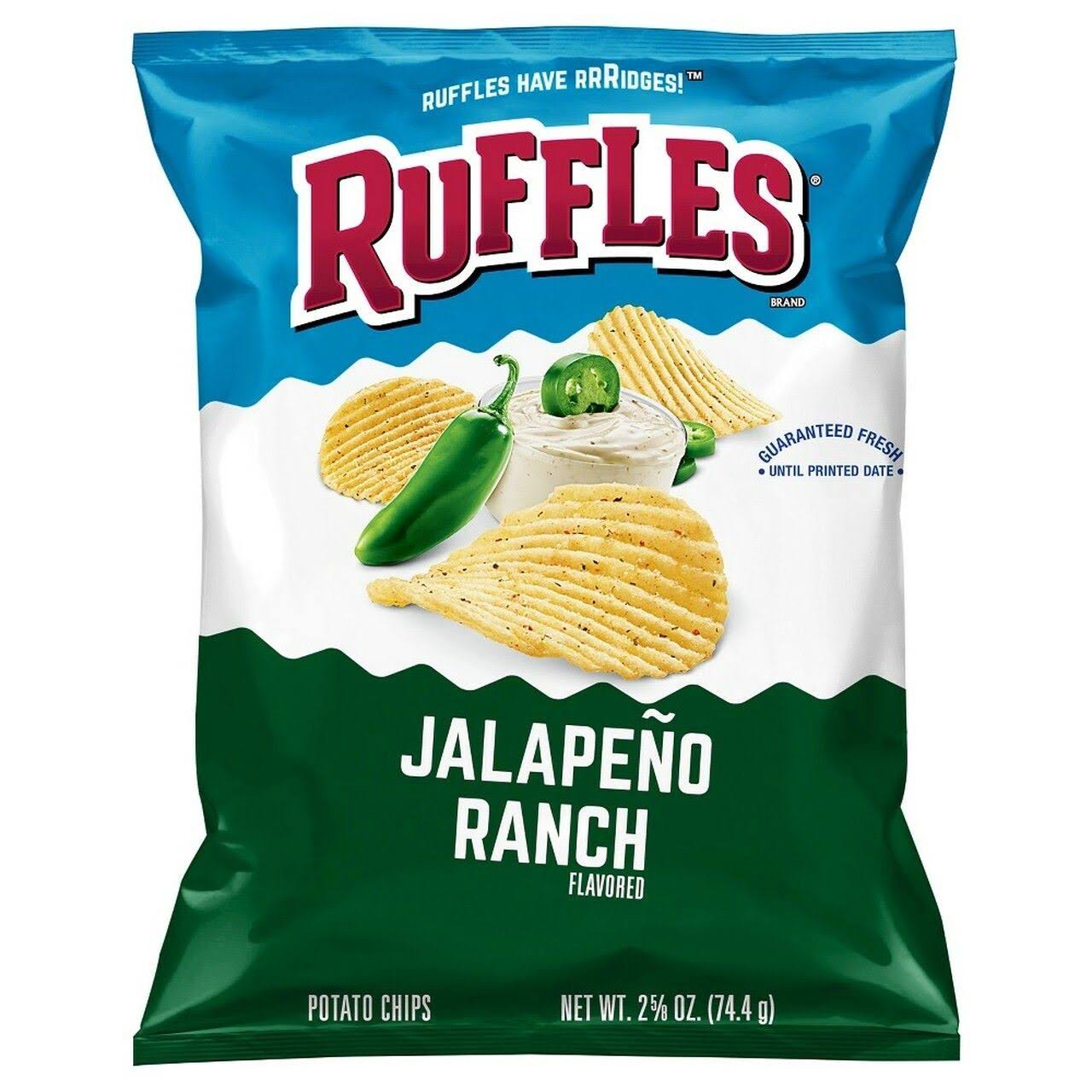 Ruffles Potato Chips, Jalapeno Ranch Flavored - 2.5 oz