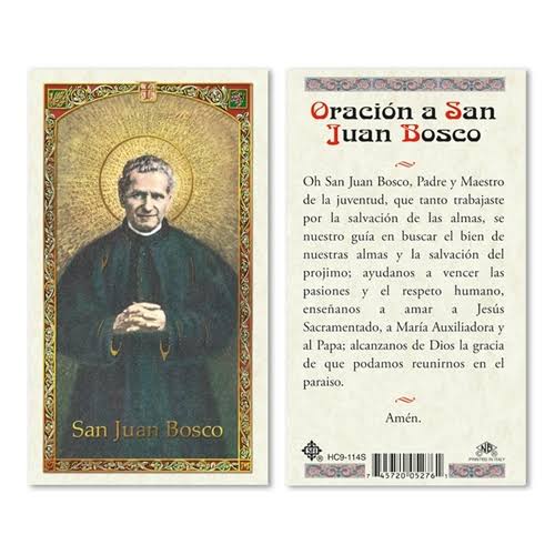 Oracion A San Juan Bosco Laminated Prayer Card-Single from San Francis Imports | Discount Catholic Products