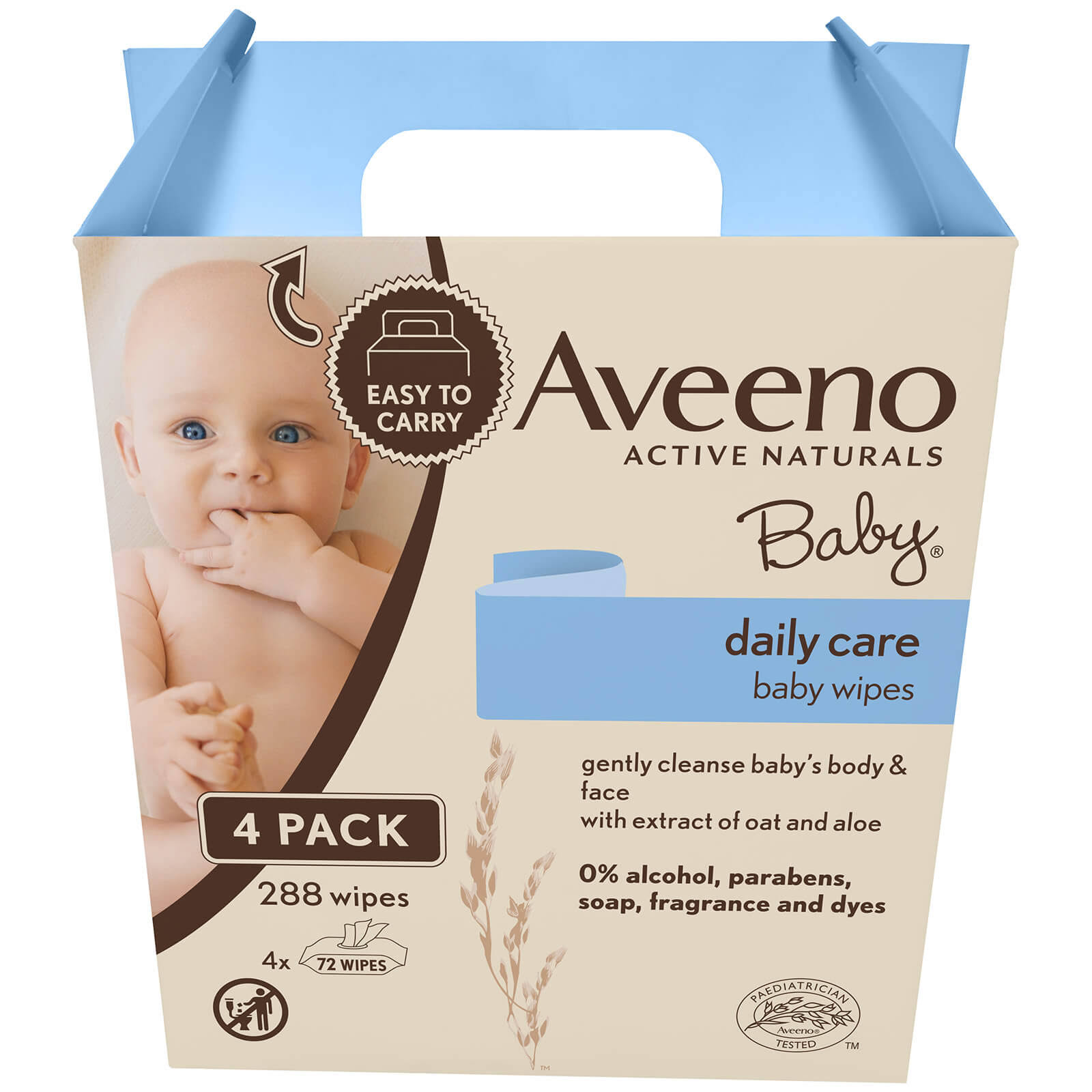 Aveeno Baby Daily Care Baby Wipes 4 x 72 Wipes