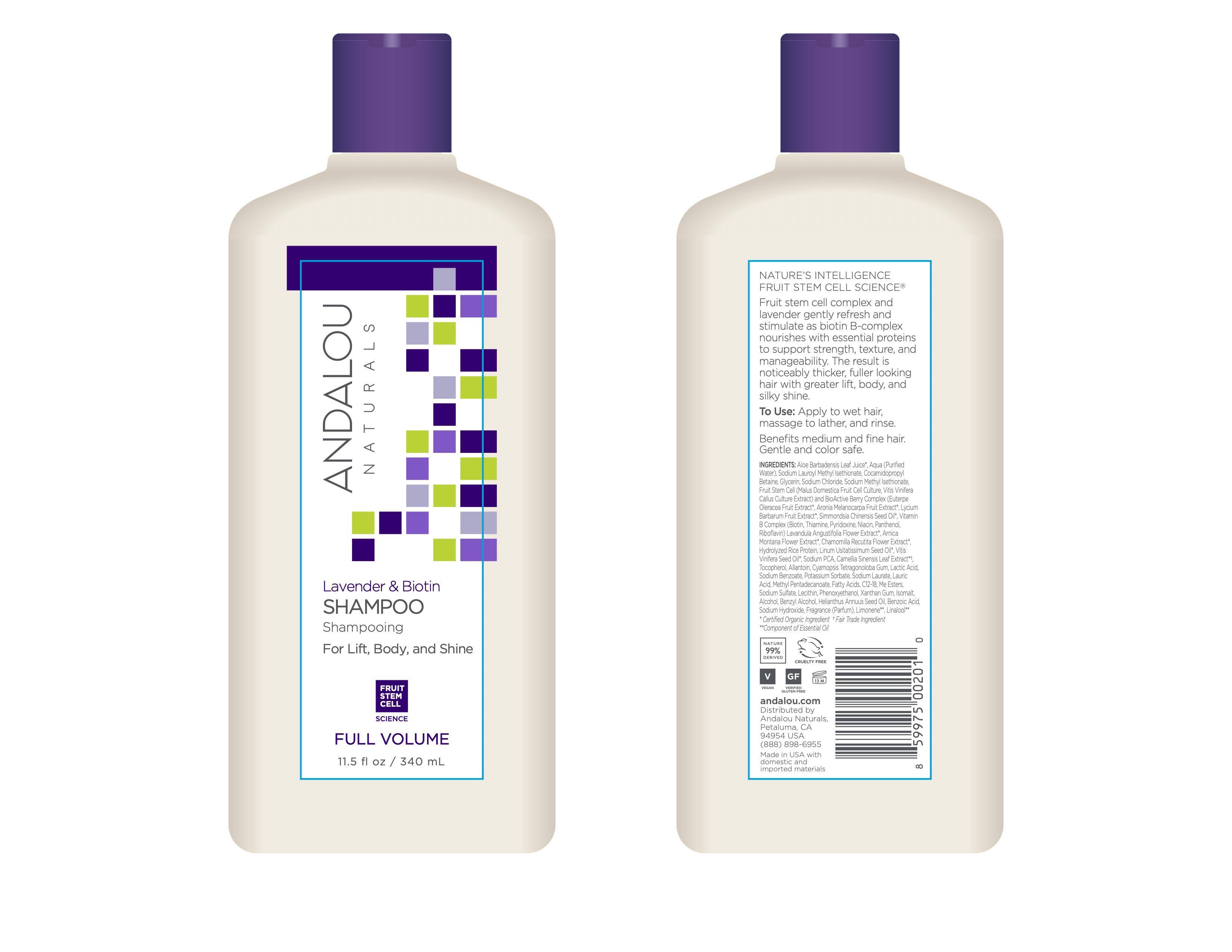 Andalaou Naturals Shampoo - Lavender and Biotin